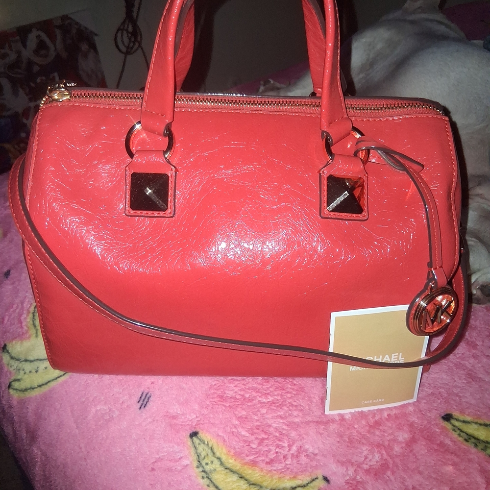 Michael Kors Red Satchel Bag